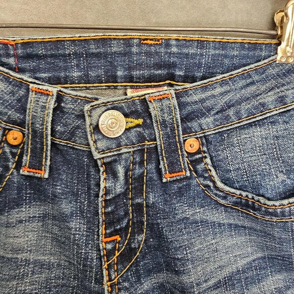 Vtg True Religion Denim Joey Low Rise Flare Jeans Twisted Seam Womens 27 A5-2 - Picture 5 of 10